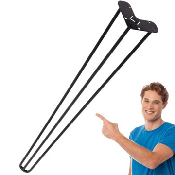 Nogi metalowe do stołu biurka konsoli 80cm czarny