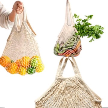 TORBA ECO SIATKA NA WARZYWA ZAKUPY PLECIONA SIATKA