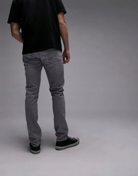 Topman NH2 hoy dopasowane spodnie rurkie jeans skinny szare 32/30