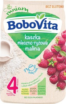 BoboVita kaszka mleczno-ryżowa, malina, 230g