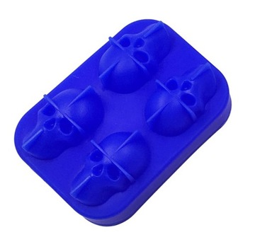 SILIKONOWA FOREMKA DO LODU CZASZKA 3D LEJEK 4 szt