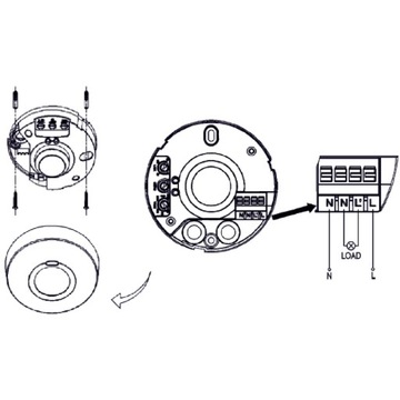 Микроволновой датчик движения на 360° работает с регулировкой временного диапазона светодиодной подсветки