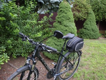 Велосипедное зеркало AJS длинный рычаг 25 см, черное