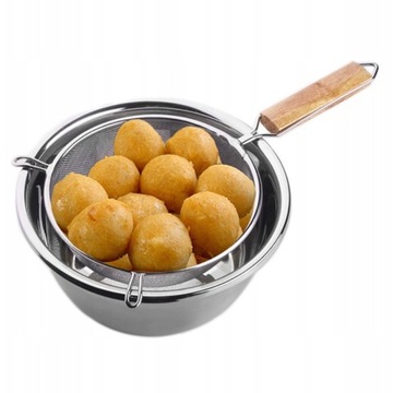 STALOWE SITKO KUCHENNE Z DREWNIANĄ RĄCZKĄ 16CM