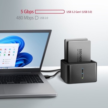 Док-станция MINI ADSA-D25, USB 3.2 Gen 1 -''
