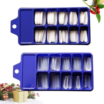 KRÓTKIE SZTUCZNE PAZNOKCIE ŻELOWE DO MANICURE KOŃCÓWKI TRUMIENNE