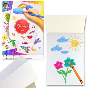 BLOK RYSUNKOWY A4 XXL BIAŁY 70 KARTEK 80g/m2 PAPIER BIAŁY BAZGROWNIK