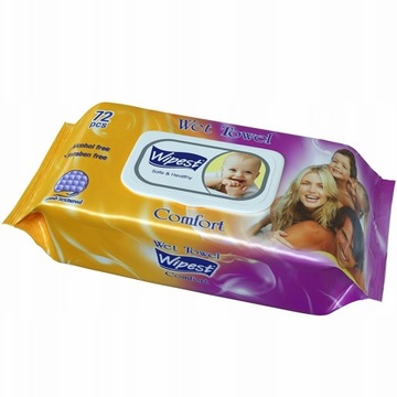 WIPEST Safe Healthy COMFORT 72szt Chusteczki nawilżane mokre dla dzieci