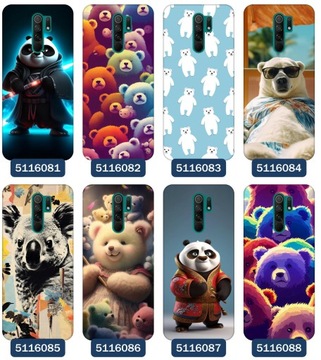 Etui do Xiaomi Redmi 9 Wzory Misie Miś Koala Panda Niedźwiedź