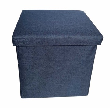 Pufa składana kwadratowa kufer siedzisko schowek 30cm niebieska jeans