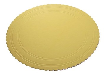 Okrągły podkład pod tort 32 cm MEGA SZTYWNY złoty