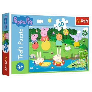 PUZZLE 60 ELEMENTÓW WAKACYJNA ZABAWA ŚWINKA PEPPA TREFL 3260