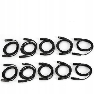 10X 2M 3-PINOWY KABEL XLR DMX DO LAMP SCENICZNYCH