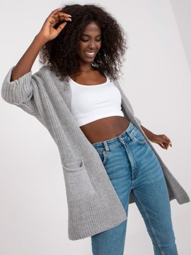 KARDIGAN sweter NARZUTKA z wełną RUE PARIS one size