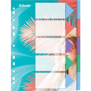 Przekładki do segregatora PP A4 5 przekładek Colour`Breeze ESSELTE