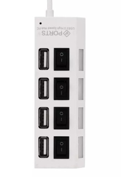 AK228C ХАБ 4xUSB АКТИВНЫЙ БЕЛЫЙ