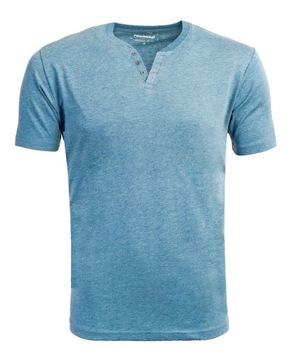 T-SHIRT NIEBIESKI koszulka męska w serek BASIC bawełniana XXL Pako Jeans