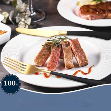 НАБОР СТОЛОВЫХ ПРИБОРОВ ЧЕРНОГО ЗОЛОТА 24 EL НА 6 ЧЕЛОВЕК + ПОДАРОЧНАЯ КОРОБКА