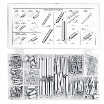НАБОР СТАЛЬНЫХ ПРУЖИН РАЗНЫЕ ПРУЖИНЫ 200 ШТ. СМЕШАННЫЕ РАЗМЕРЫ