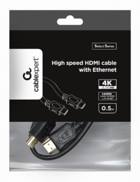 HDMI - КАБЕЛЬ HDMI СОЕДИНИТЕЛЬНЫЙ КАБЕЛЬ ETHERNET 4K 30 Гц 3D HARC ЧЕРНЫЙ 0,5 м