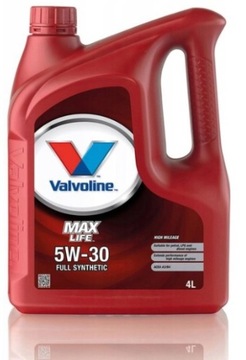 OLEJ SILNIKOWY SYNTETYCZNY VALVOLINE MAXLIFE A3/B4 5W30 4L