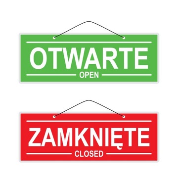 Tabliczka laminowana OTWARTE / ZAMKNIĘTE-OPEN