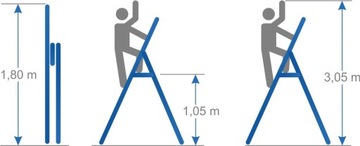 Лестница односторонняя алюминиевая, 5 ступенек, KRAUSE SOLIDO