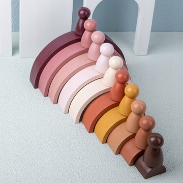 Montessori Wooden Toys for Babies Rainbow Sta