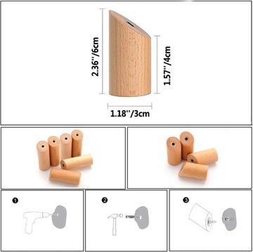 Вешалка-крючок на резьбе, 6 шт. Крючок одностенный для одежды.