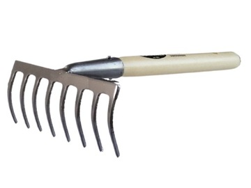 TUCHMET Grabie 8 zębowe z trzonkiem 28 cm