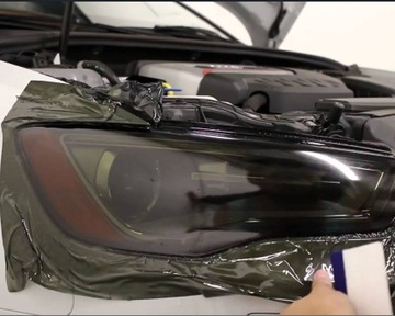 Folia Do Przyciemniania Lamp 30x100cm Jasna Czarna Ochronna 3 Warstwy