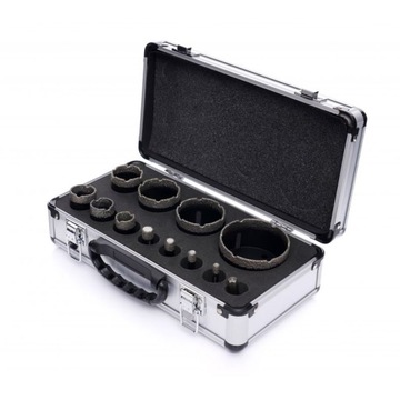 НАБОР АЛМАЗНЫХ КОРОНОЧНЫХ ПИЛОВ В КОРПУСЕ 6-68мм 11шт. ДЛЯ КЕРАМИЧЕСКОЙ ПЛИТКИ