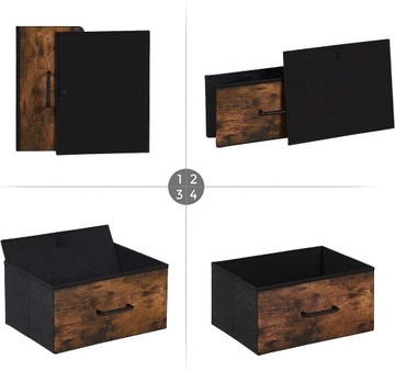 Комод в стиле ретро-лофт с текстильными ящиками