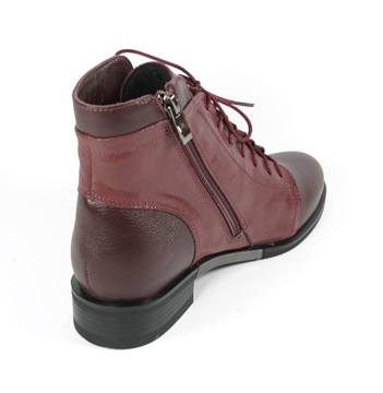 Skórzane damskie Predo 11319 L08 bordo filc r38