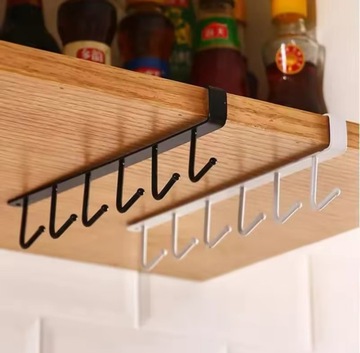 Wieszak na kubki akcesoria ścierki uchwyt pod półkę Oldman 6 haków 26cm