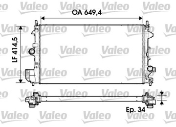 734339 VALEO CHLADIČ VODY OPEL VECTRA C