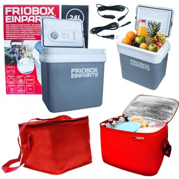 LODÓWKA SAMOCHODOWA 12V 230V GRZANIE/CHŁODZENIE 24L + TORBA TERMICZNA