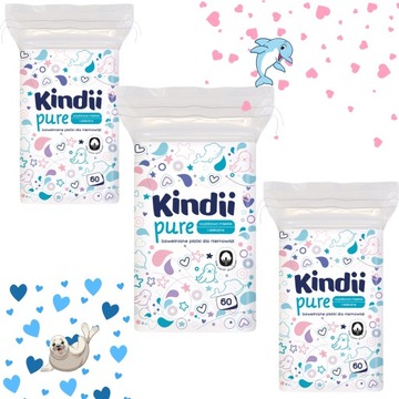 KINDII КОСМЕТИЧЕСКИЕ ПРОДУВКИ + САЛФЕТКИ для ДЕТЕЙ