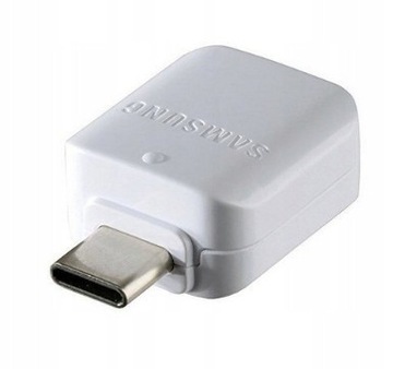 Oryginalny Samsung OTG Adapter Przejściówka USB-A do USB-C biały
