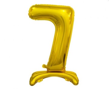 Balon foliowy Cyfra stojąca 7, złota, 38 cm