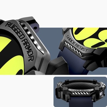 Чехол для Galaxy Watch 7 44 мм, Spigen Rugged Armor, прочный, прочный, легкий.