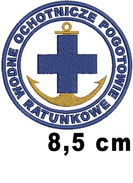 WOPR Wodne Ochotnicze Pogotowie Ratunkowe naszywka haftowana 8,5 cm