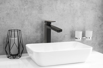 Отдельностоящий смеситель для умывальника на столешнице, черный смеситель-чердак