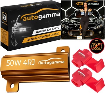 Rezystor 50W 4 Ohm filtr Canbus LED dekoder opornik błąd spalonej żarówki