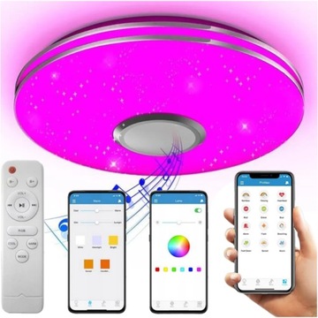 LAMPA PLAFON LED RGB 40W GŁOŚNIK BLUETOOTH+PILOT