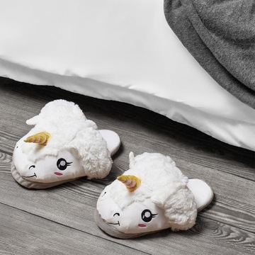 ТАПОЧКИ ЖЕНСКИЕ МЯГКИЕ ТЕПЛЫЕ ОДИНОРОГ ONESIZE ПЛЮШ