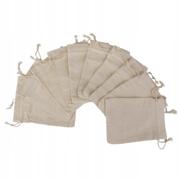 10 небольших льняных джутовых мешочков для
