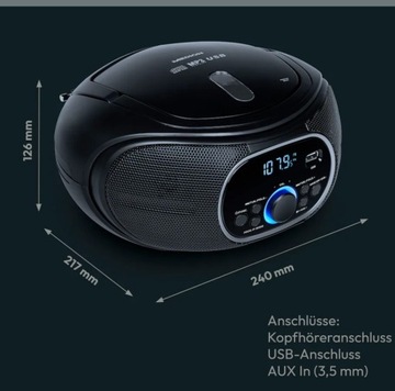 ПОРТАТИВНОЕ FM-РАДИО PLL BOOMBOX CD MP3 USB AUX IN ВЫХОД НА НАУШНИКИ