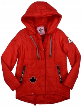 HIKIS Nowa Czerwona KURTKA Parka Wiosna - 140/146