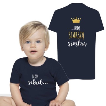 KOSZULKA T-SHIRT BĘDĘ STARSZYM BRATEM SIOSTRĄ 110